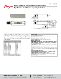 Thumbnail of document Manual - 626 / 628 Industrial Pressure Transmitter